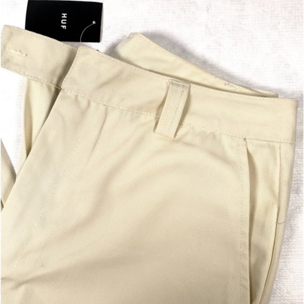 HUF NWT Womens Cream Twill Work Pants Straight Leg Skate Trousers Size 30 - Picture 3 of 9